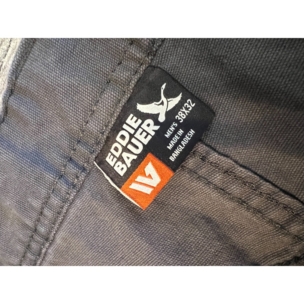 Eddie Bauer Canvas Utility Pants 38x32 Mens 38 x 32 Gray Stretch Workwear 0558 - Picture 3 of 11